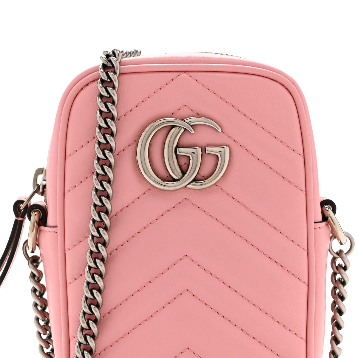 Gucci Calfskin Matelasse Mini GG Marmont Crossbody Bag Wild Rose 8 of 10