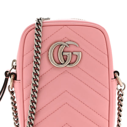 Gucci Calfskin Matelasse Mini GG Marmont Crossbody Bag Wild Rose 8 of 10
