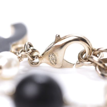 Chanel Enamel Pearl Beaded CC Bracelet Gold 4 of 4