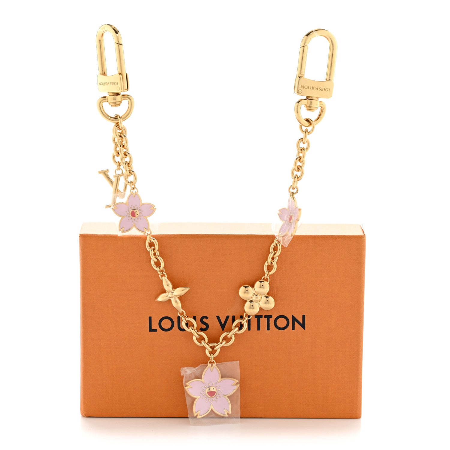 Louis Vuitton LV x TM Cherry Blossom Bag Chain Key Holder Rose Ballerine 5 of 5