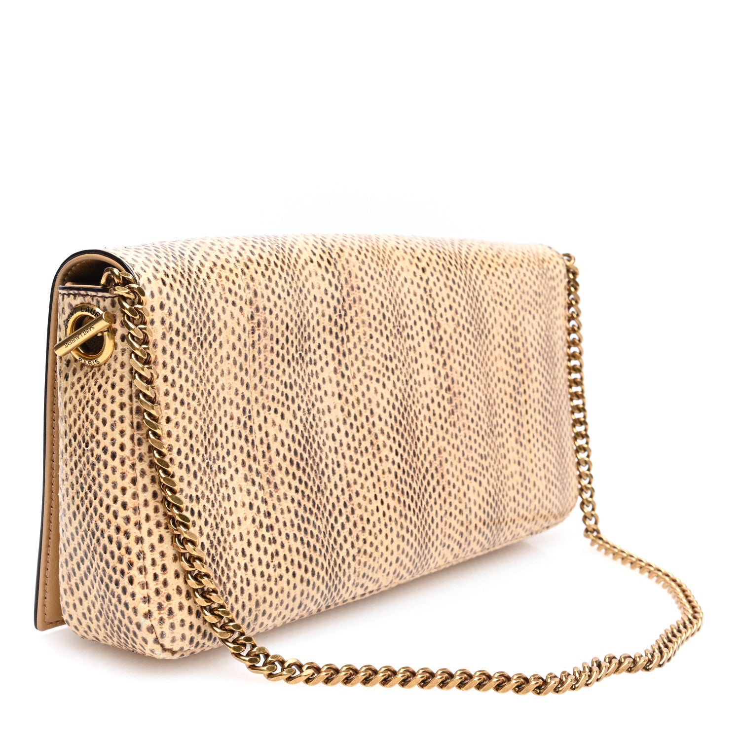 Saint Laurent Calfskin Snakeskin Embossed Monogram Kate 99 Dark Tangerine Brown 2 of 10