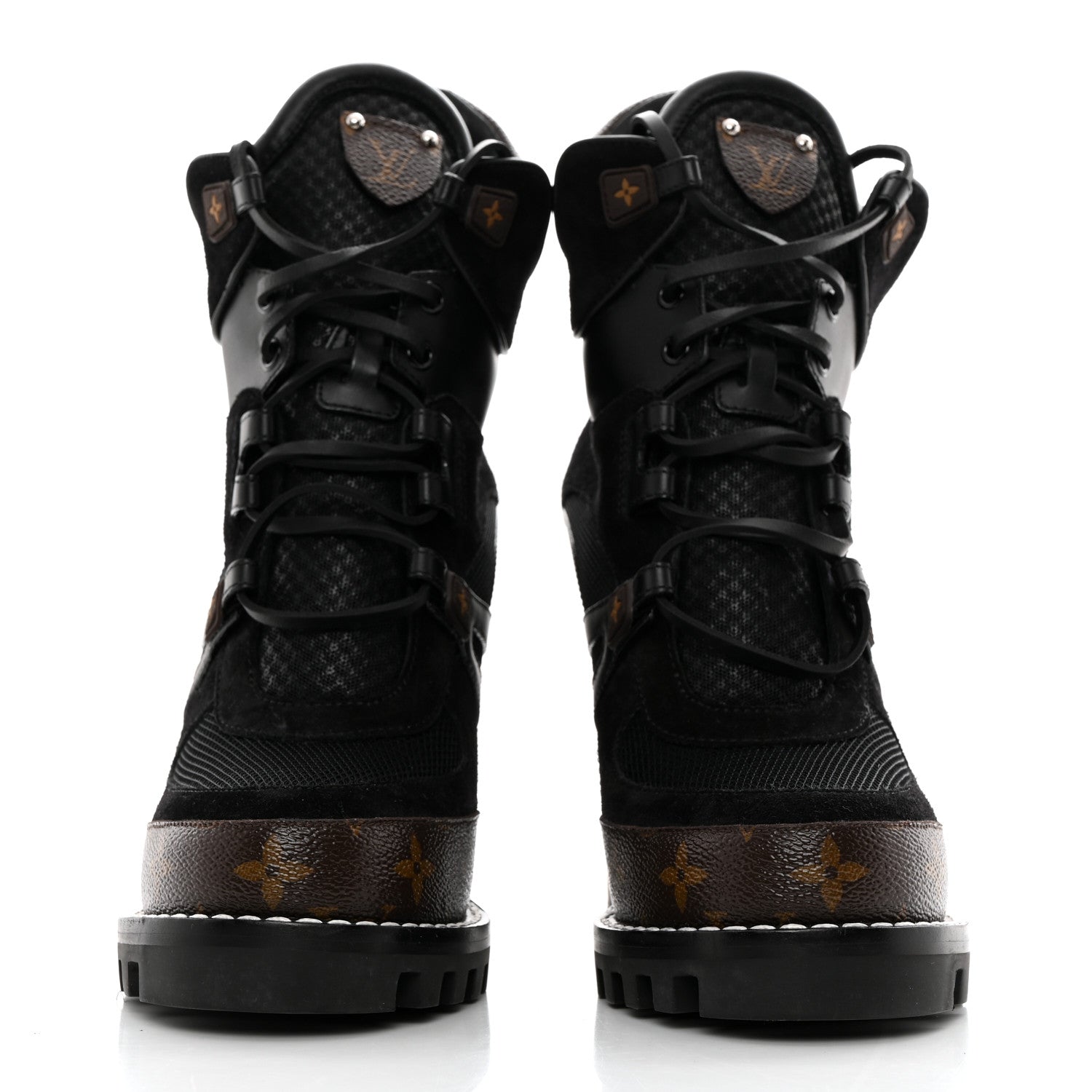 Louis Vuitton Suede Calfskin Monogram Star Trail Ankle Boots 39.5 Black 2 of 7