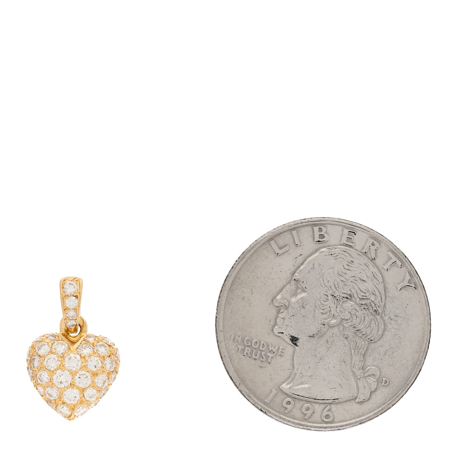 Cartier 18K Yellow Gold Diamond Mini Heart Paved Pendant 2 of 4