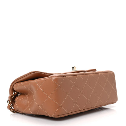 Chanel Lambskin Quilted Mini Rectangular Flap Brown 4 of 9