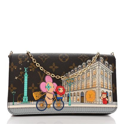 Louis Vuitton Monogram 2022 Christmas Animation Paris Pochette Felicie Chain Wallet Pink 3 of 10