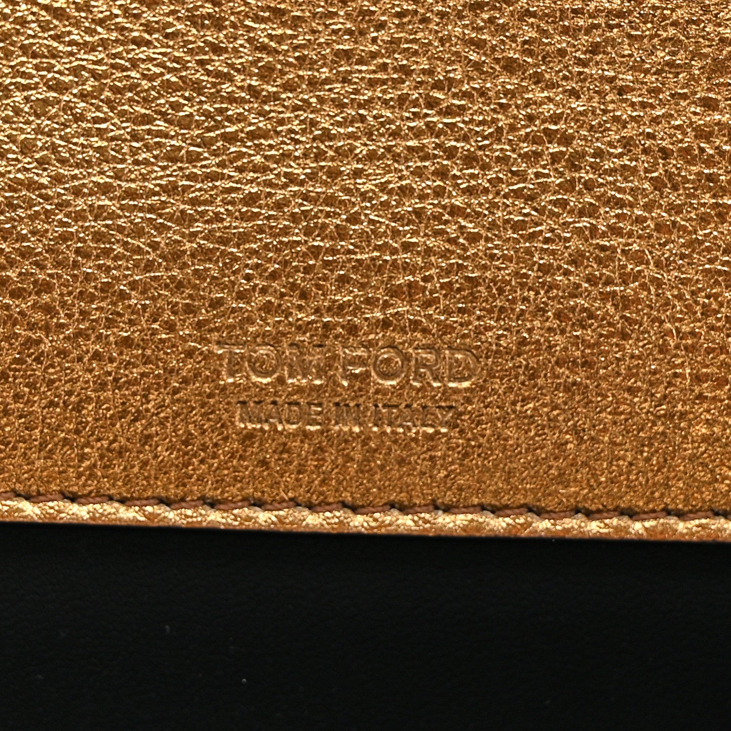 Tom Ford Metallic Textured Fabric Nobile Clutch Dark Gold 6 of 10
