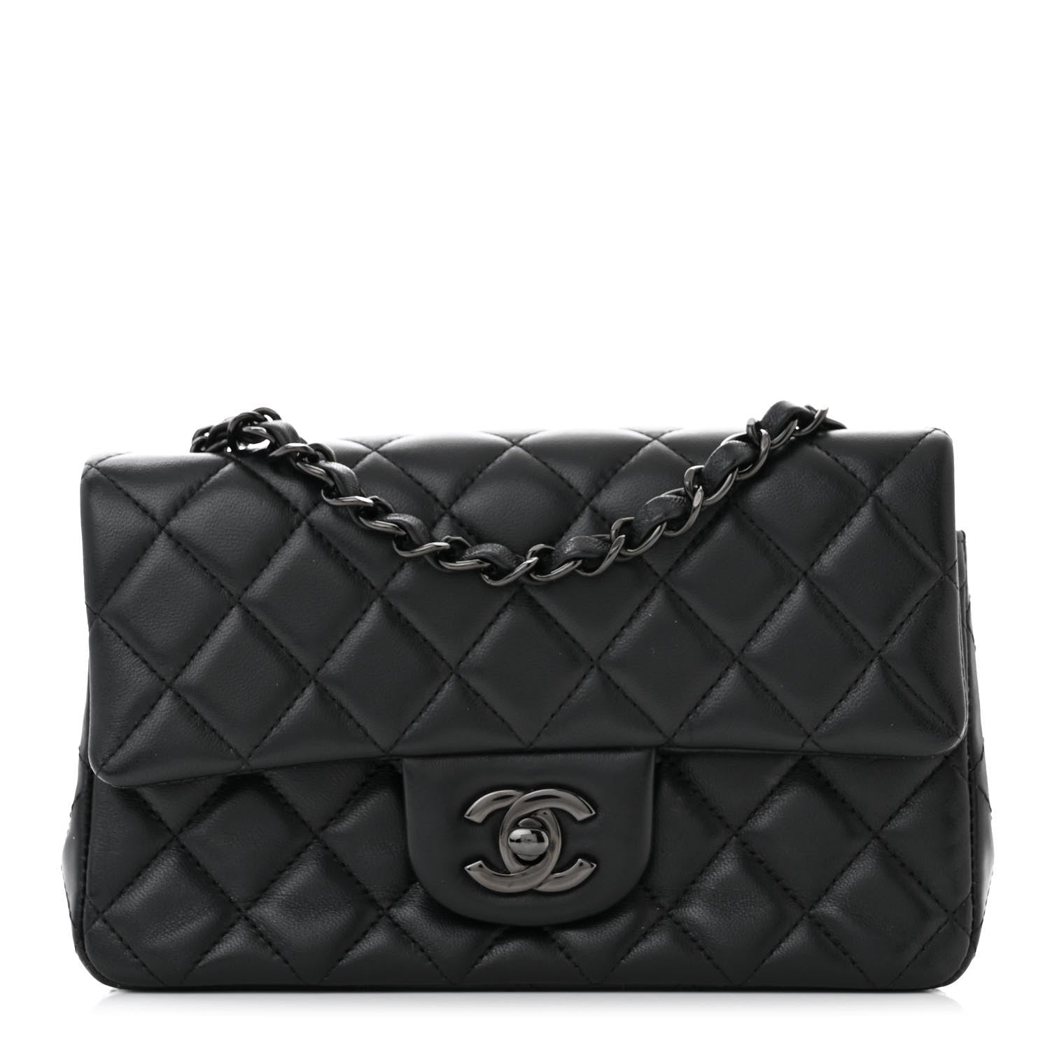 Chanel Lambskin Quilted Mini Rectangular Flap So Black 1 of 11