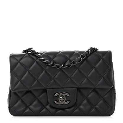 Chanel Lambskin Quilted Mini Rectangular Flap So Black 1 of 11