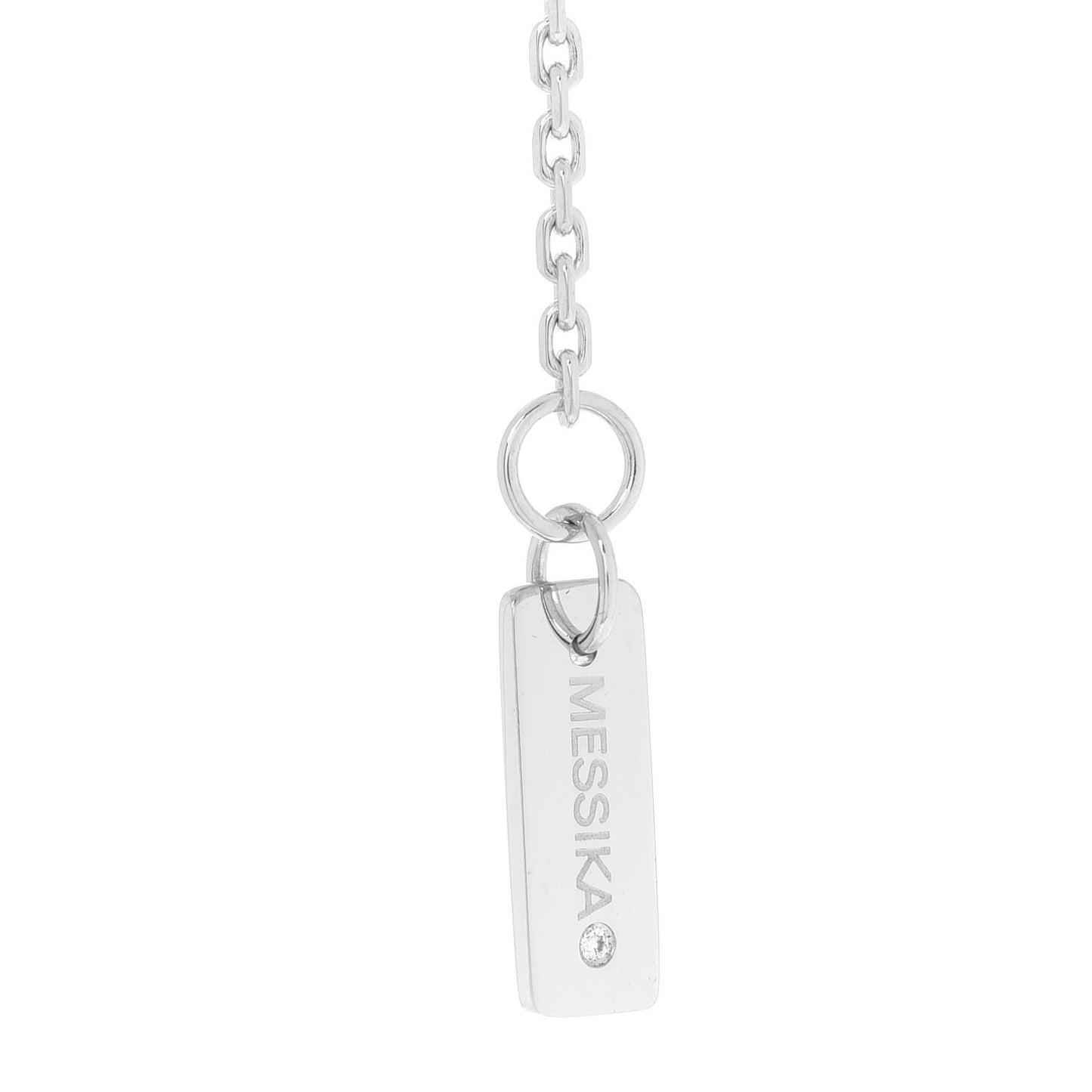18K White Gold Diamond Baby Move Pave Necklace
