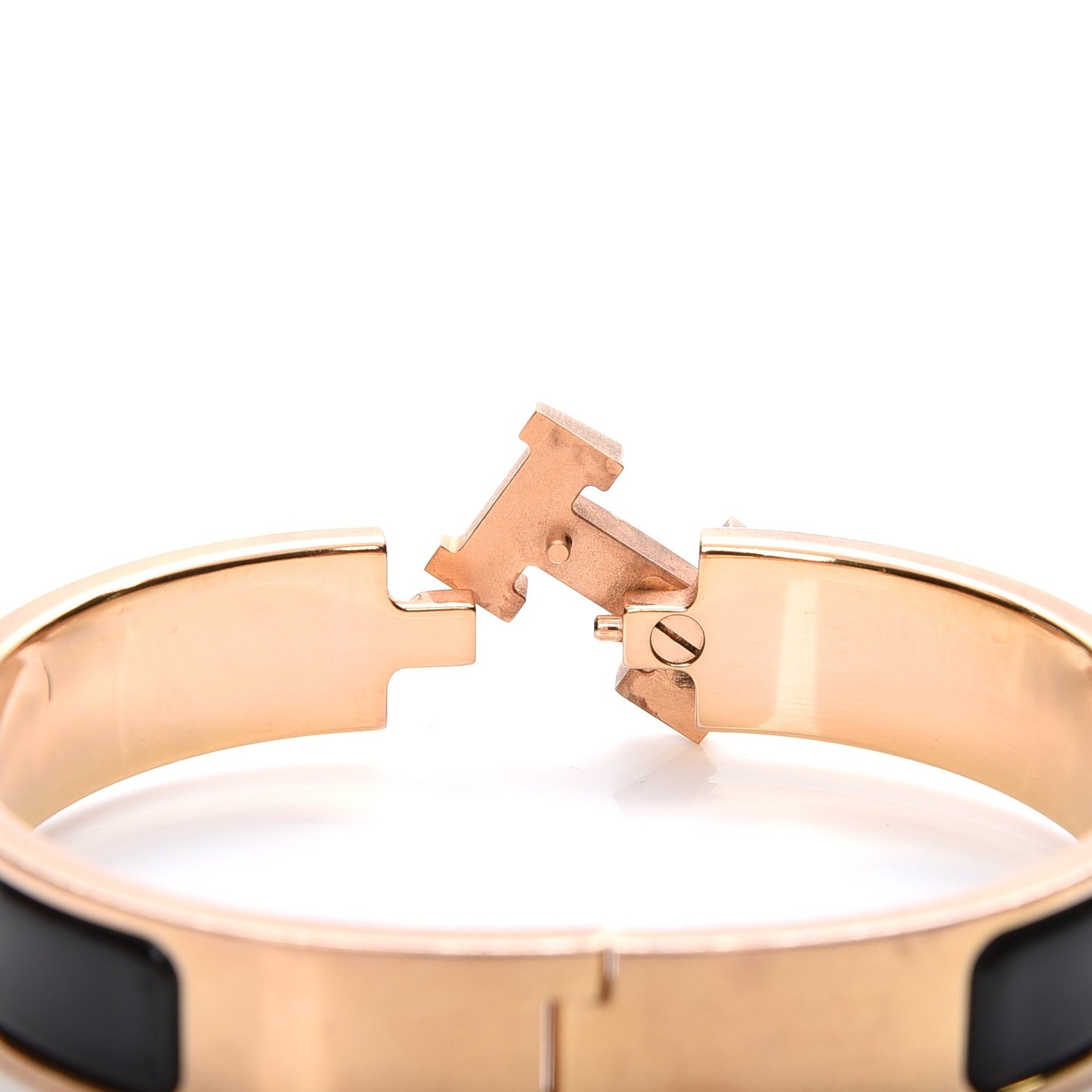 Enamel Narrow Clic Clac H Bracelet PM Black
