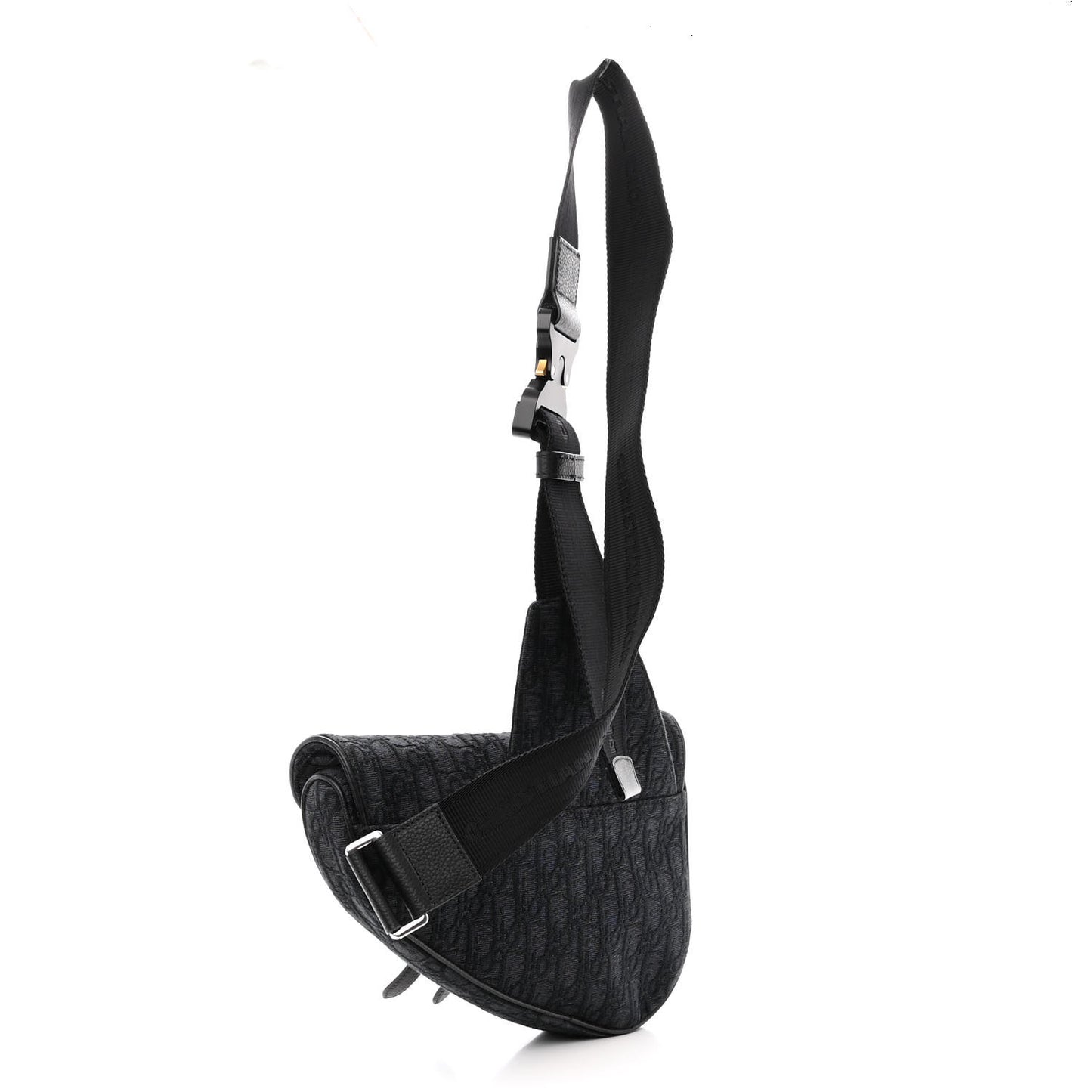 Oblique Mens Saddle Bag Black Blue