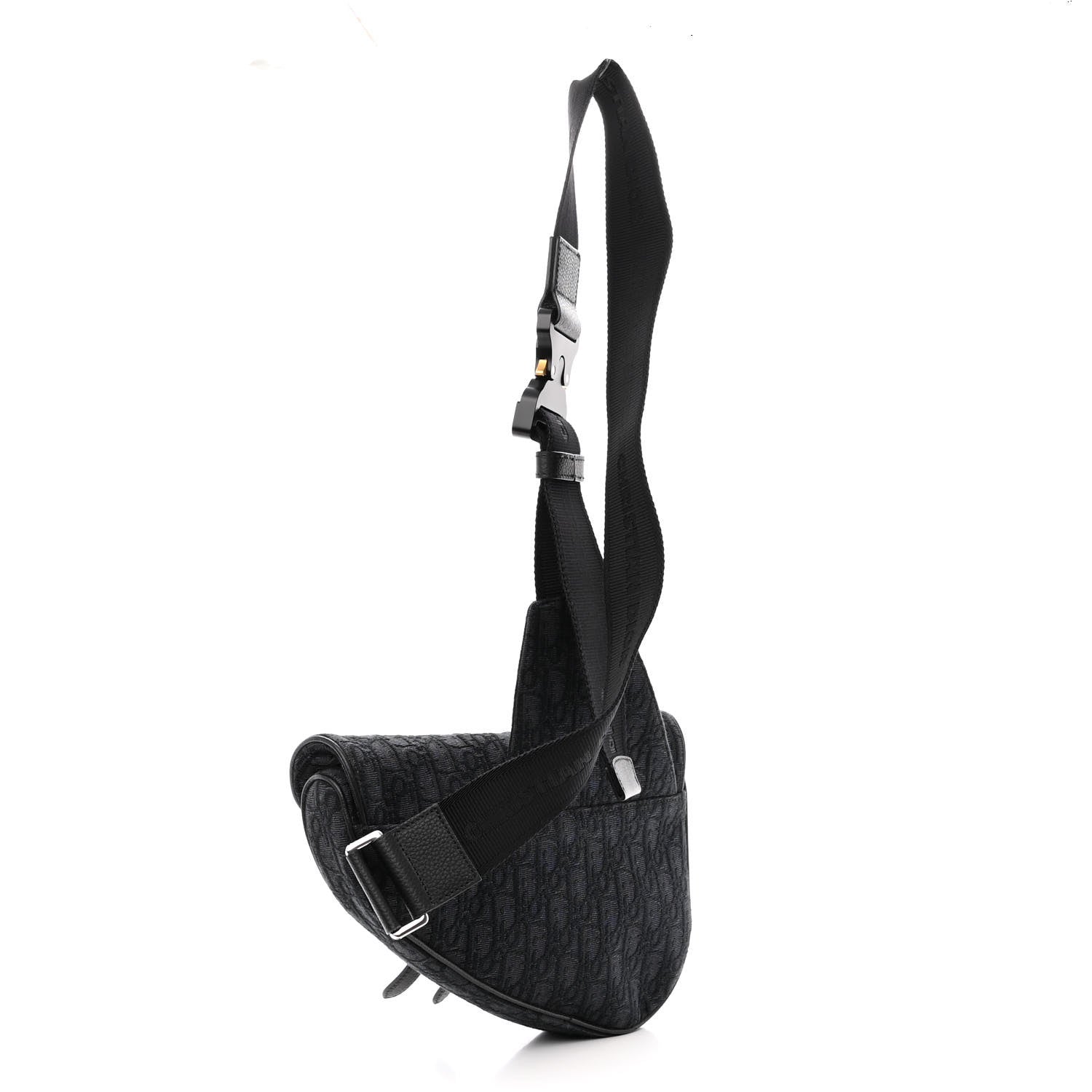 Christian Dior Oblique Mens Saddle Bag Black Blue 3 of 11
