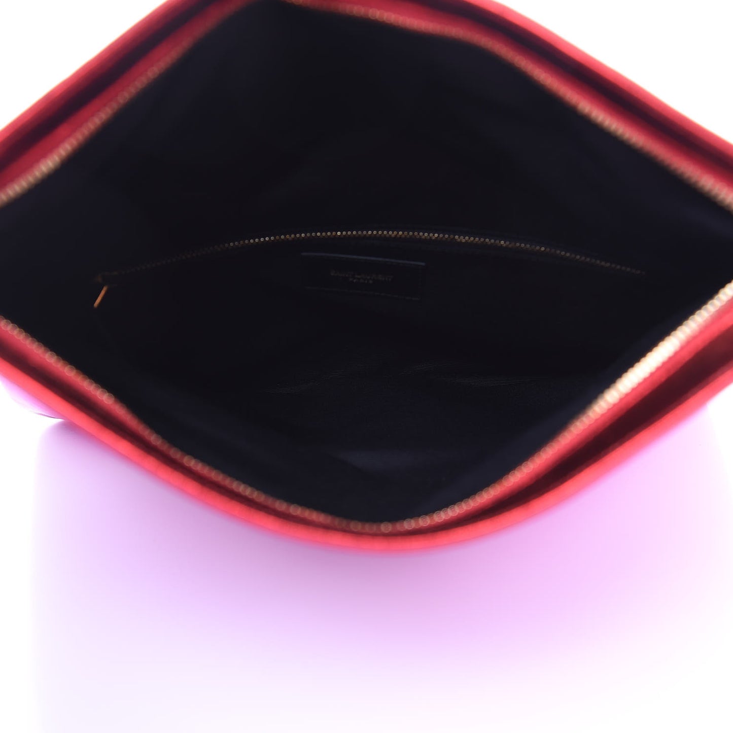 Metallic Smooth Calfskin Letters Fold-Over Clutch Red Fuchsia