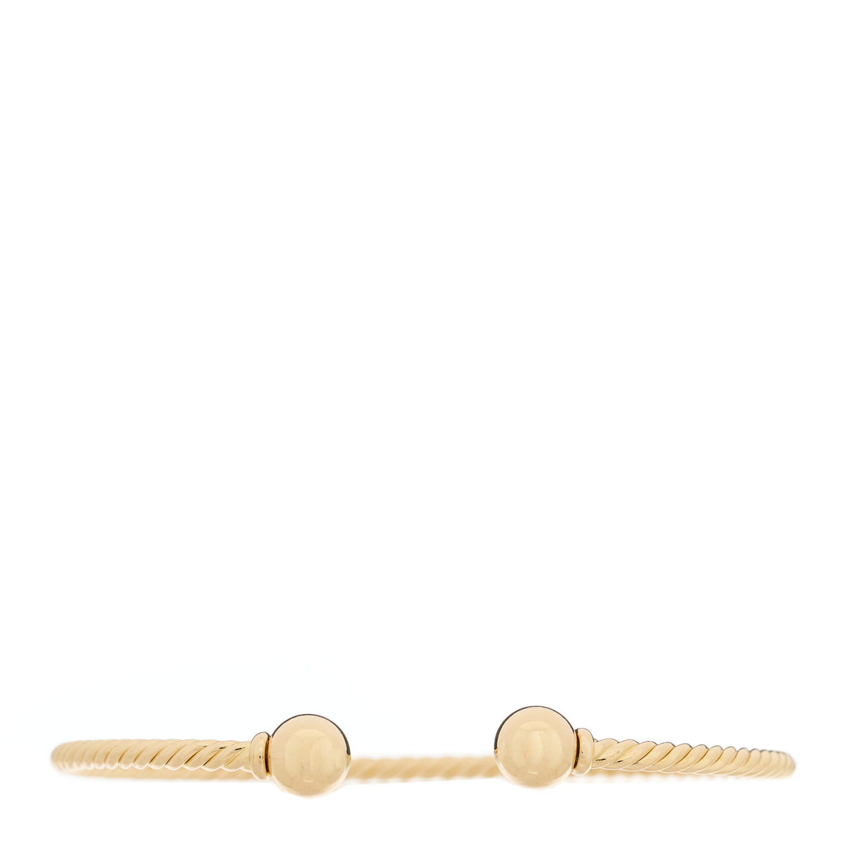 David Yurman 18K Yellow Gold 2.6mm Solari Cablespira Bracelet 1 of 3