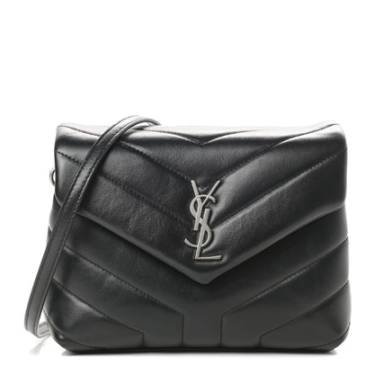 Saint Laurent Calfskin Y Quilted Monogram Toy Loulou Crossbody Bag Black 1 of 11