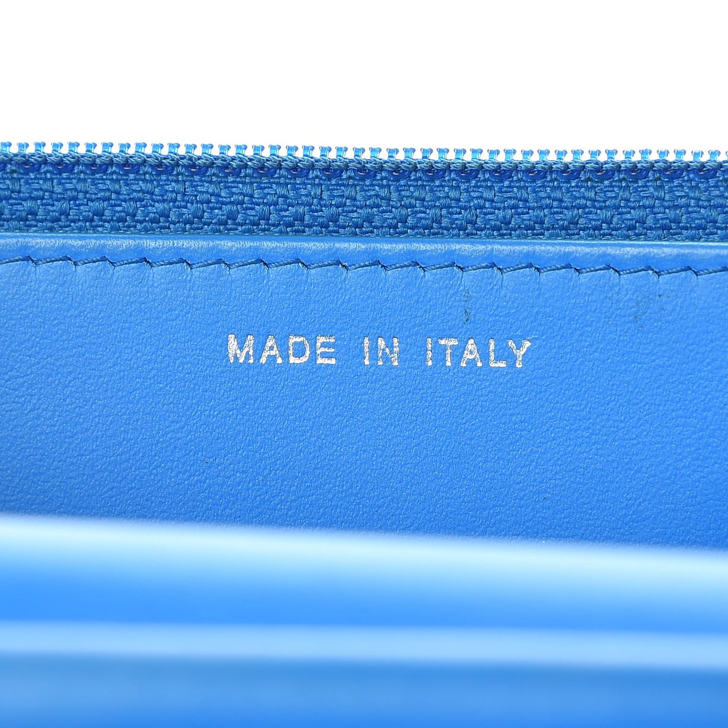 Patent Calfskin Quilted Boy Wallet On Chain WOC Blue