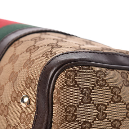 Gucci Monogram Vintage Web Medium Boston Dark Brown 17 of 24