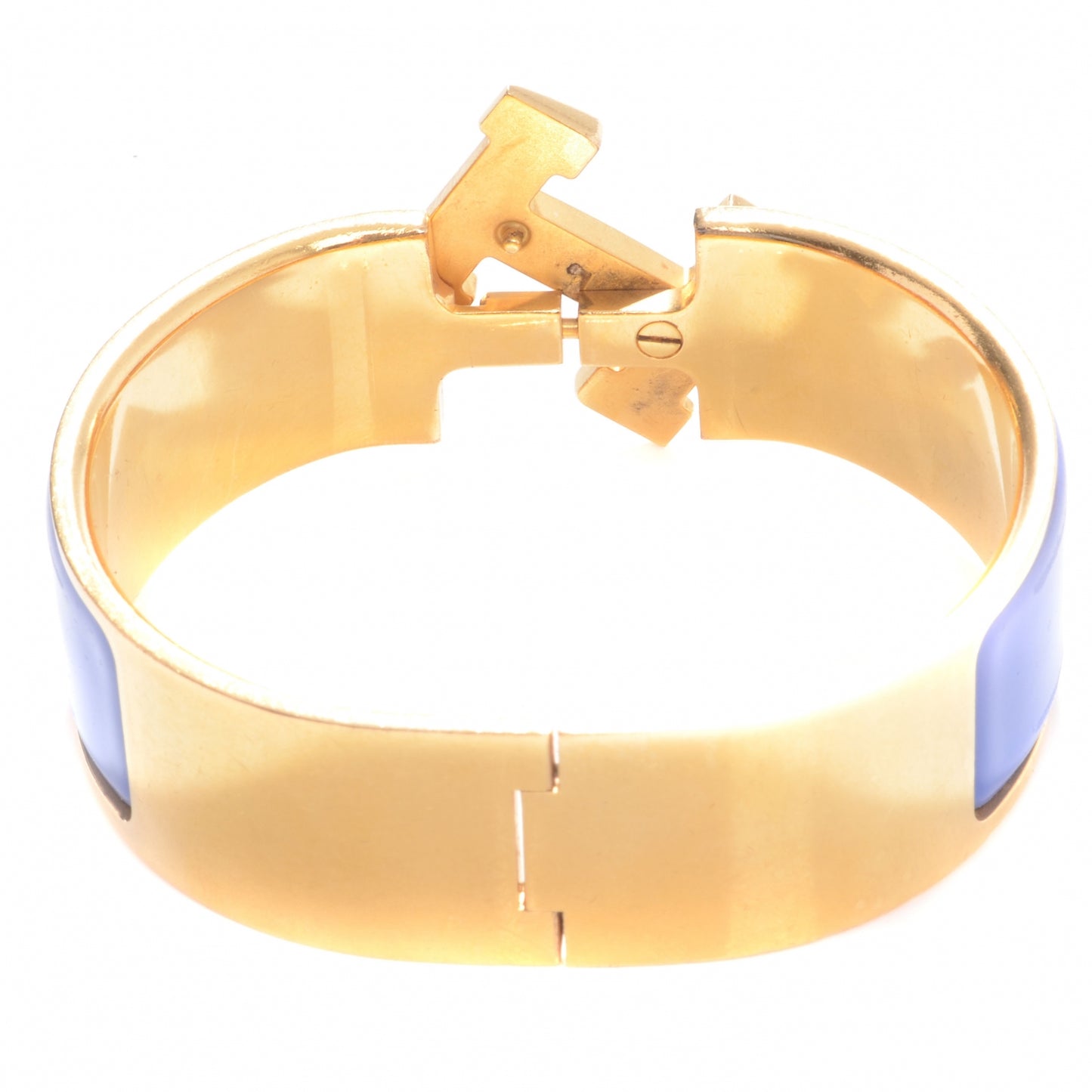 Enamel Clic Clac H Bracelet Wide GM Bleu
