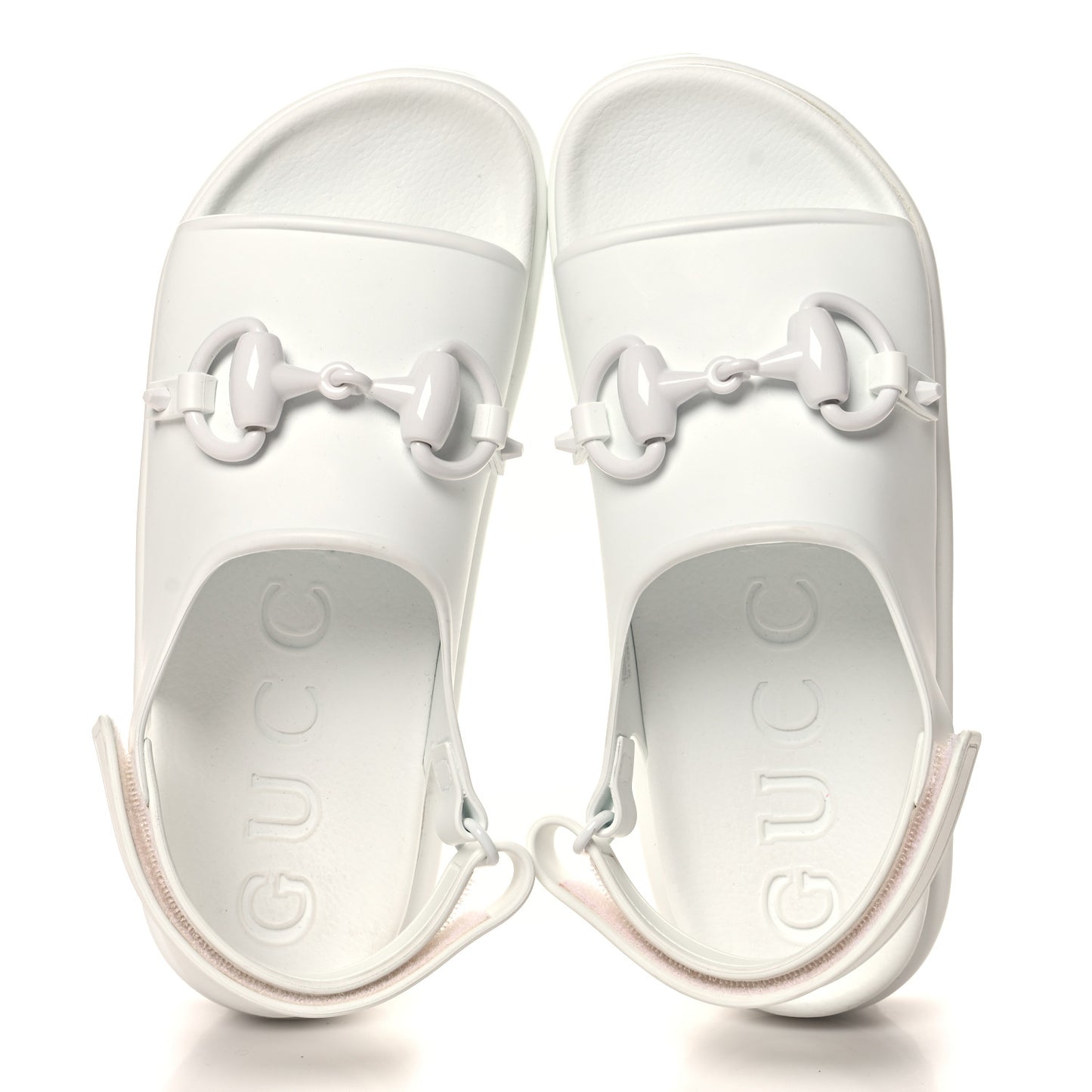 Soft Rubber Horsebit Touch Womens Strapped Sandals 39 Great White