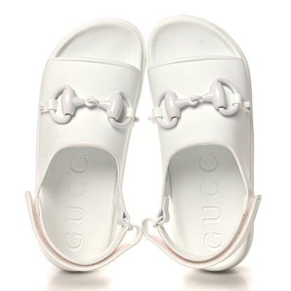Gucci Soft Rubber Horsebit Touch Womens Strapped Sandals 39 Great White 2 of 9