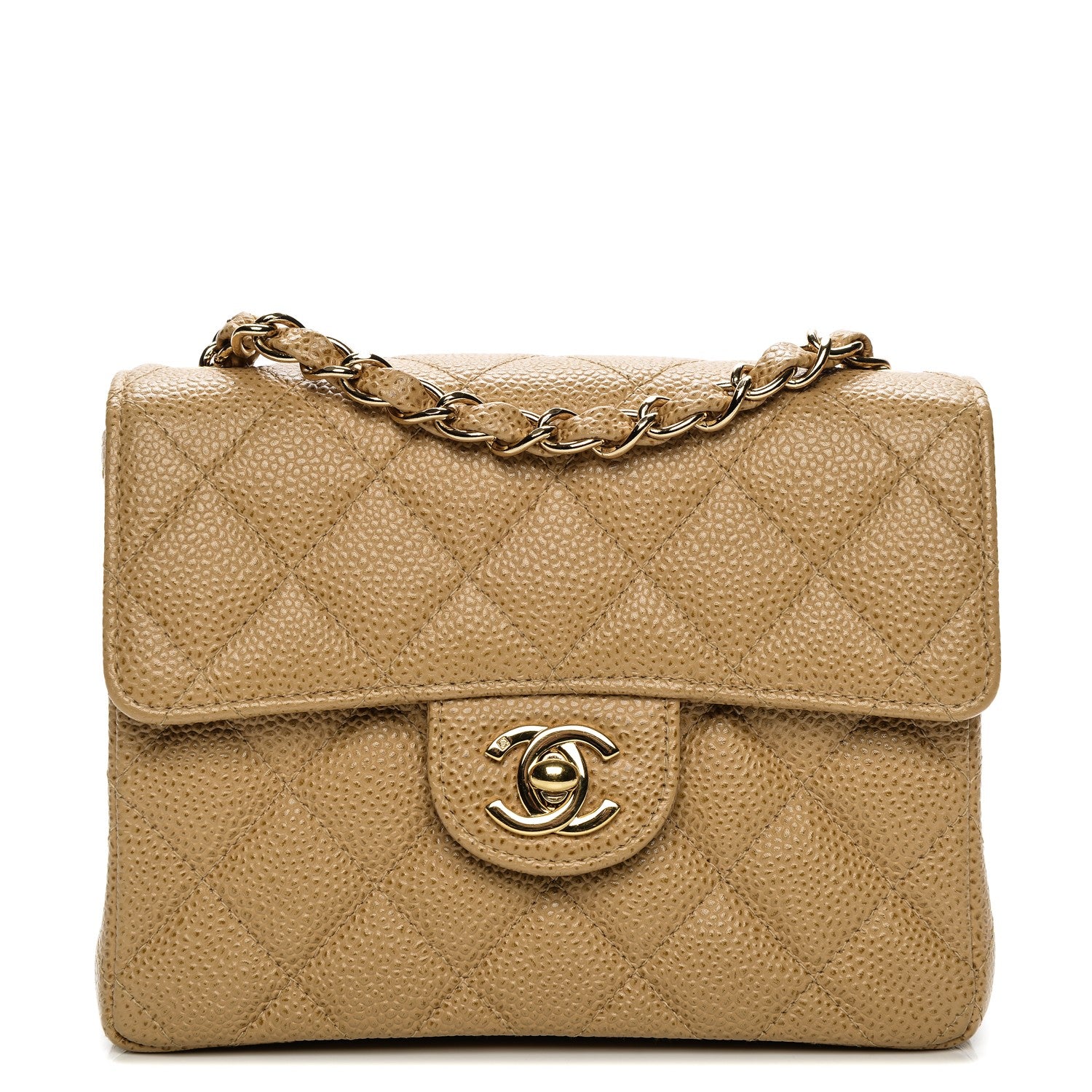 Chanel Caviar Quilted Mini Square Flap Beige 1 of 7