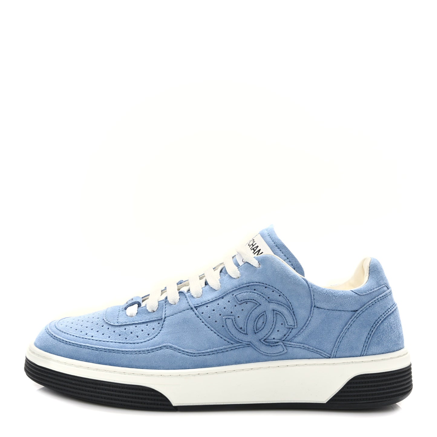 Suede Calfskin Womens CC Sneakers 41 Blue
