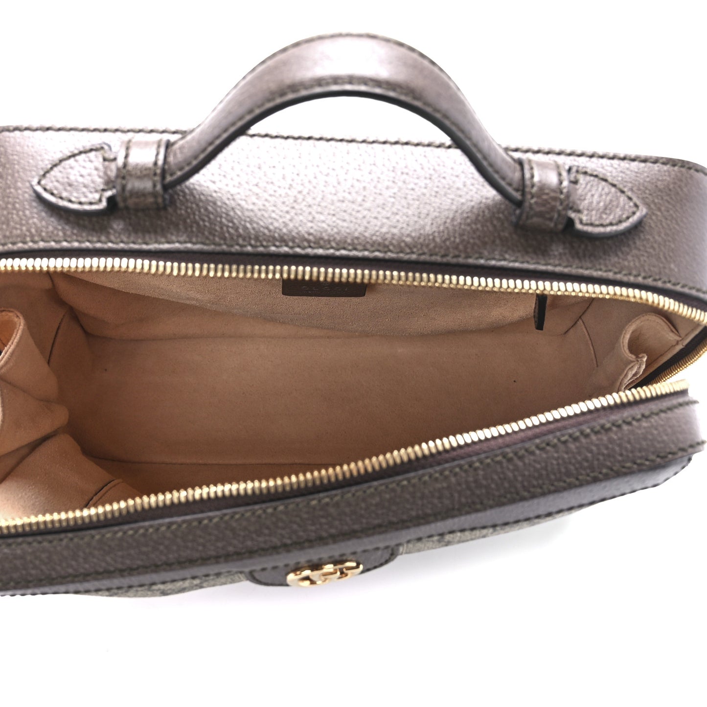 GG Supreme Monogram Web Small Ophidia Top Handle Shoulder Bag Brown