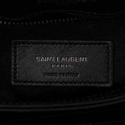 Saint Laurent Calfskin Y Quilted Monogram Monochrome Toy Loulou Crossbody Bag Black 6 of 10