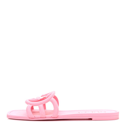 Gucci Rubber Interlocking G Womens Slide Sandals 38 Wild Rose 1 of 12