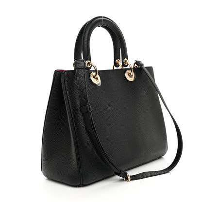 Christian Dior Bullcalf Medium Diorissimo Tote Black Rose Indien 4 of 9