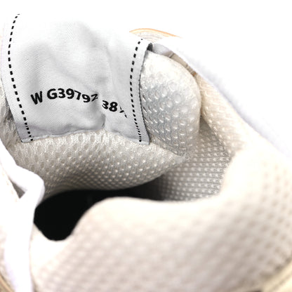 Chanel Fabric Laminated Calfskin Stretch CC Womens Sneakers 38.5 White Gold Silver 8 of 8