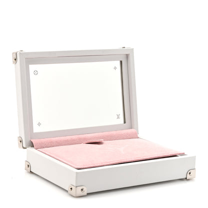 Louis Vuitton Calfskin Mirror Monogram Etched Jewelry Box Trunksu White 5 of 8