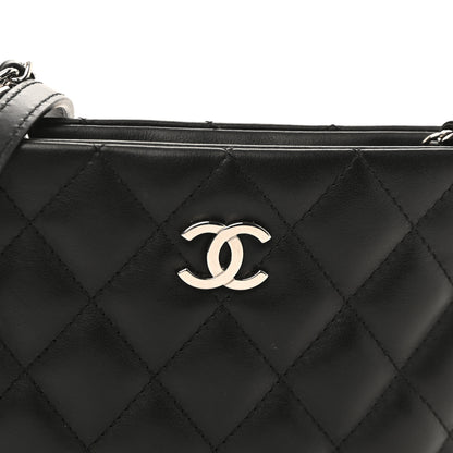 Chanel Lambskin Quilted Uniform Crossbody Bag Black 9 of 11