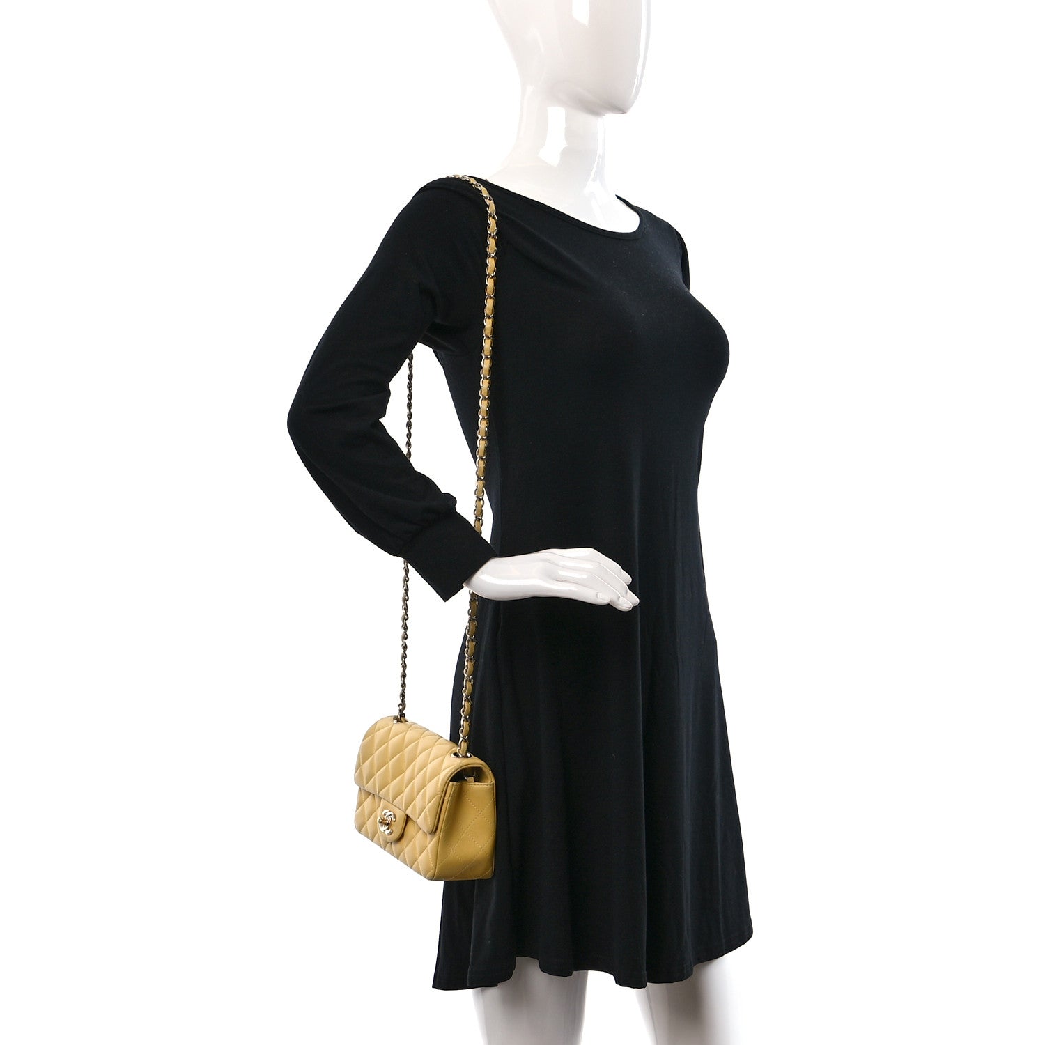 Chanel Lambskin Quilted Mini Rectangular Flap Yellow 2 of 12