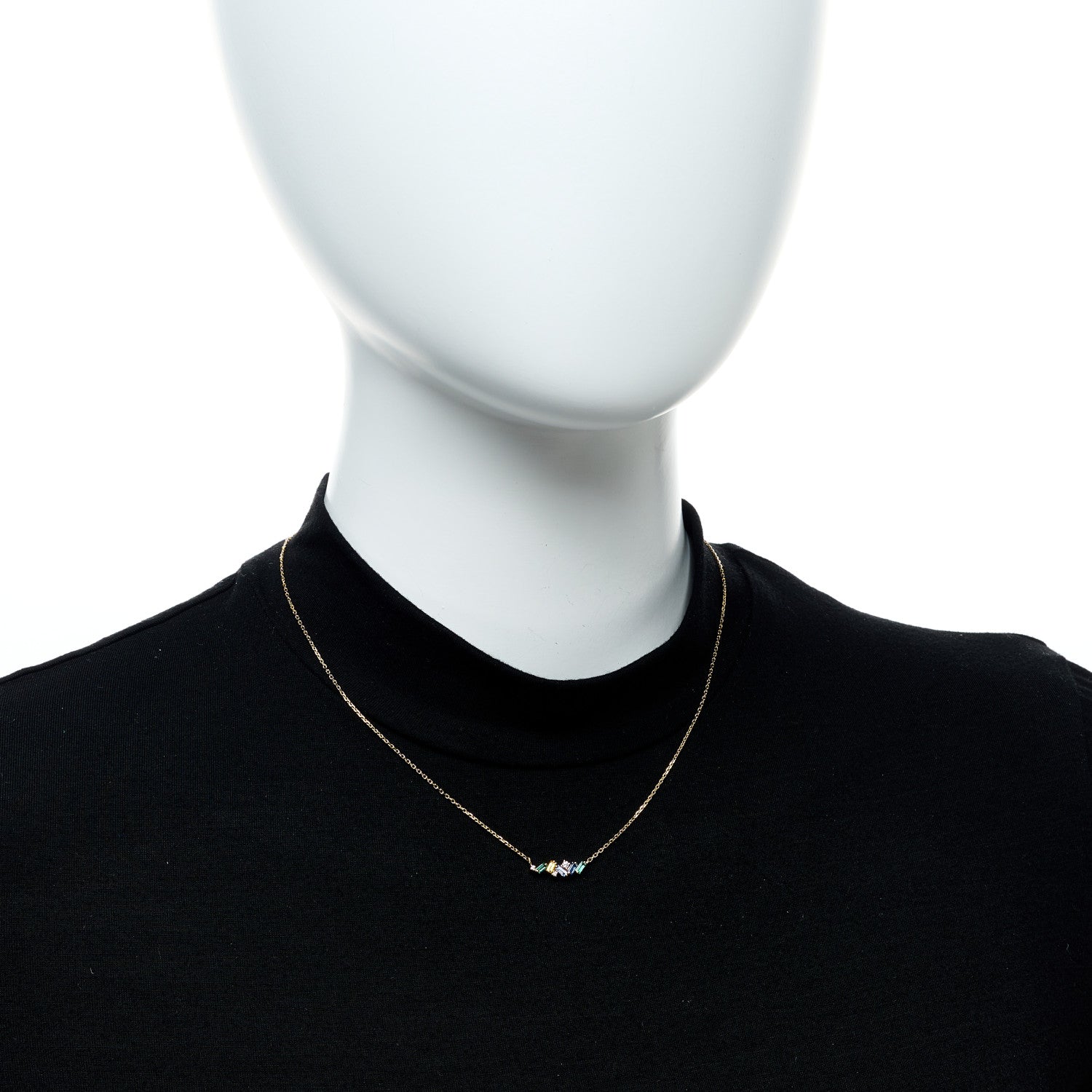 Suzanne Kalan 18K Yellow Gold Diamond Emerald Sapphire Pendant Necklace 2 of 5