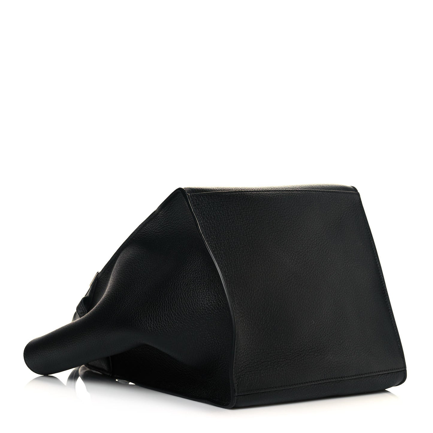 Supple Grained Calfskin Small Long Strap Big Bag Black