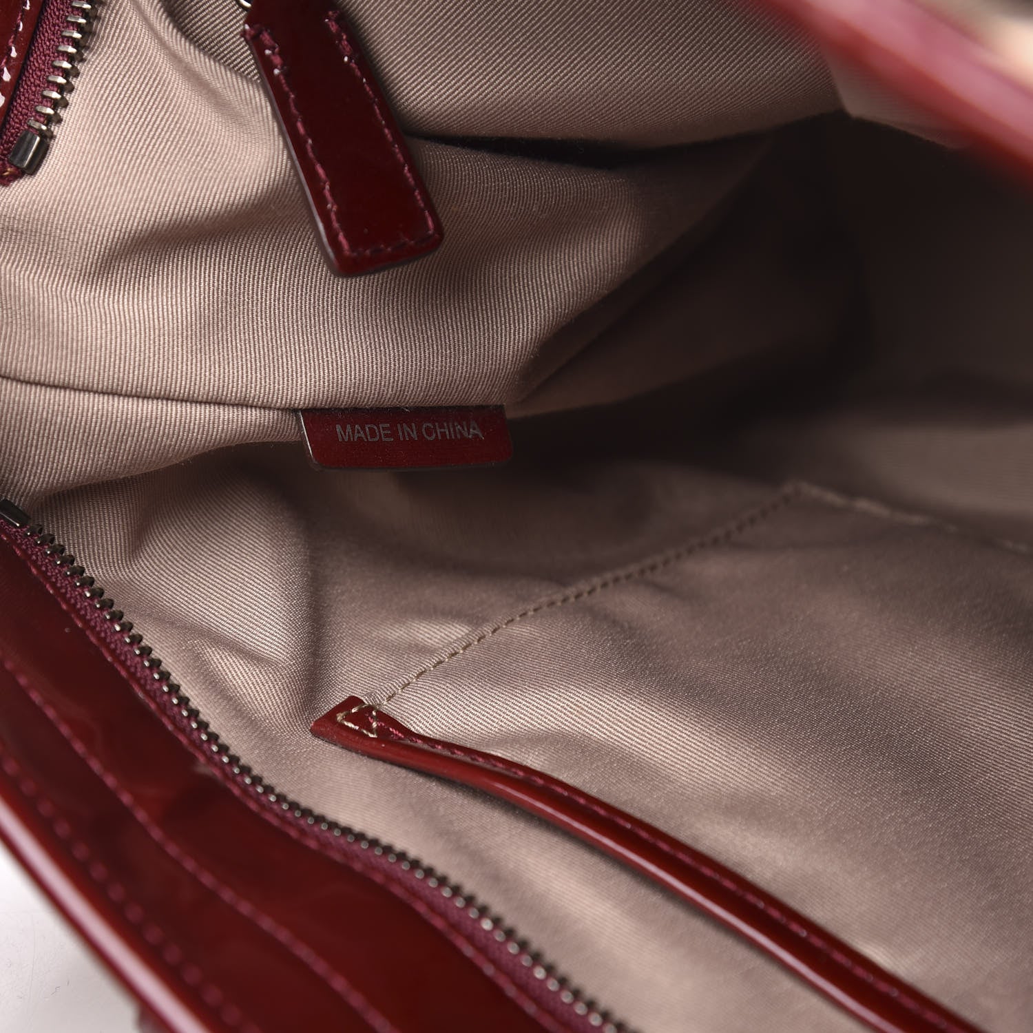 Burberry Patent Nova Check Medium Denham Tote Dark Red 7 of 11
