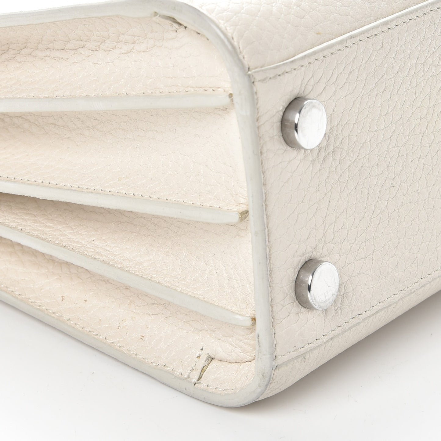 Calfskin Nano Sac de Jour Dove White