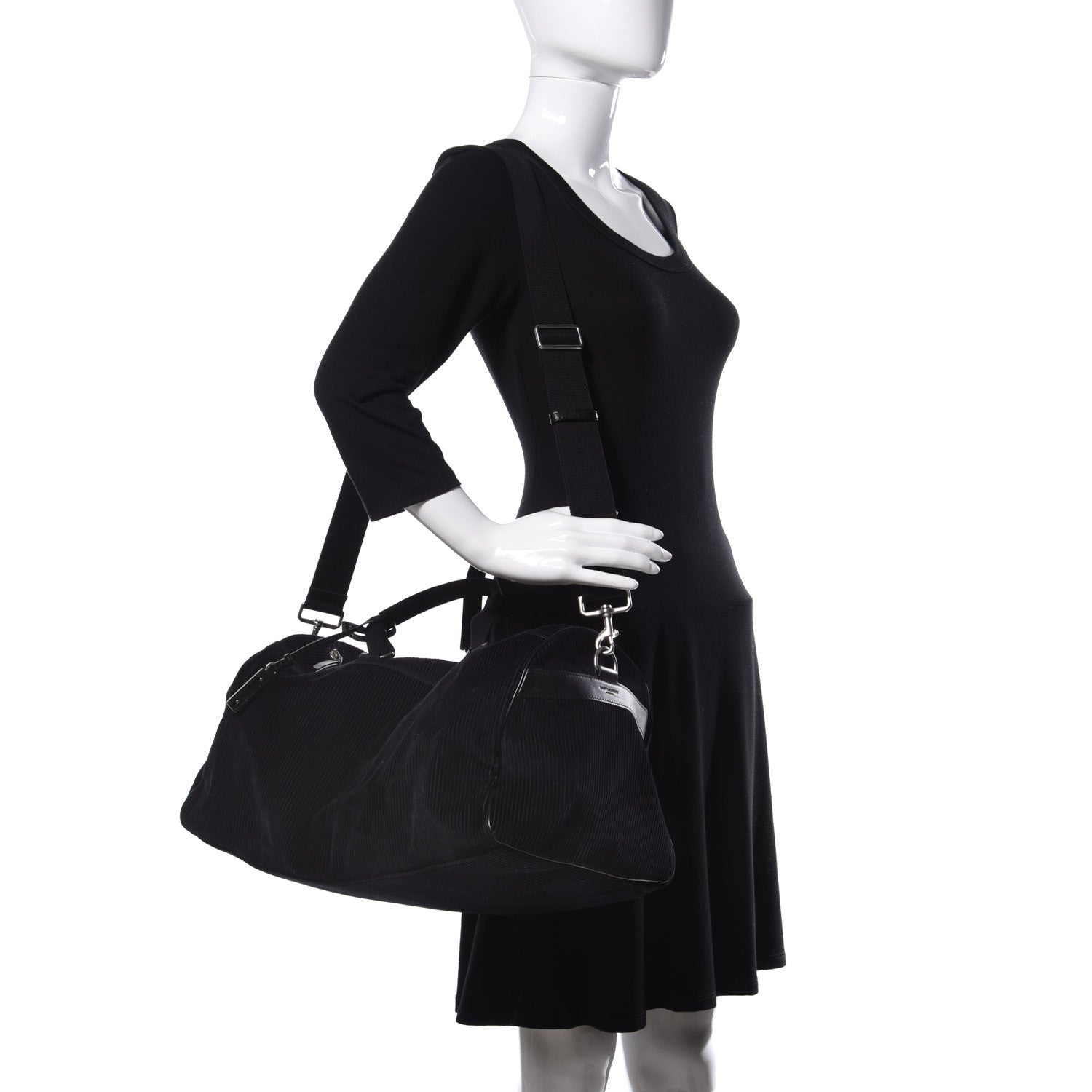 Saint Laurent Corduroy Andy Duffle Bag Black 2 of 9