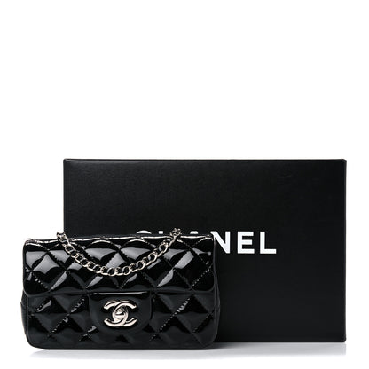 Chanel Patent Calfskin Quilted Extra Mini Rectangular Flap Black 13 of 13