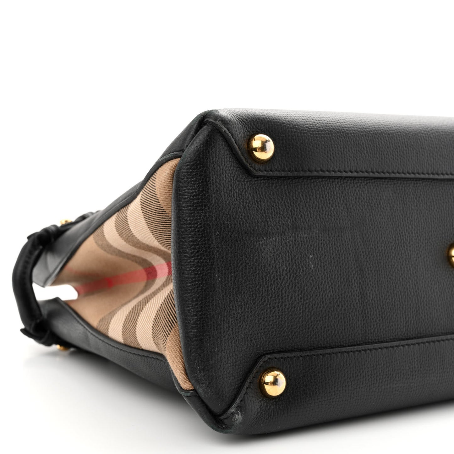 Derby Calfskin House Check Medium Banner Tote Black