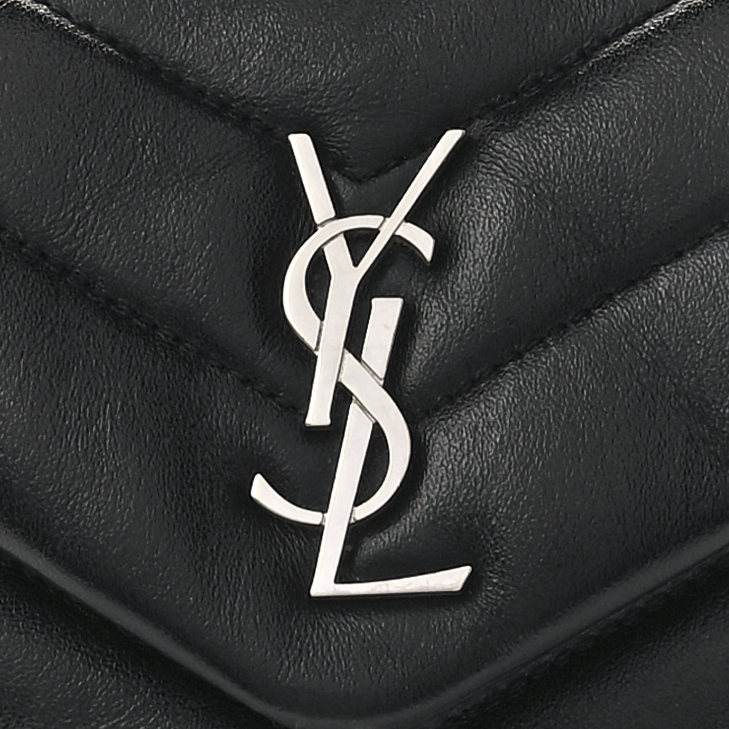 Calfskin Y Quilted Monogram Toy Loulou Crossbody Bag Black