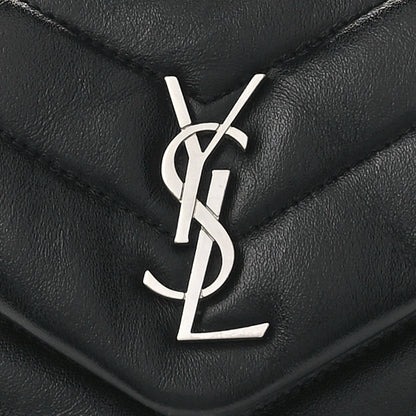 Saint Laurent Calfskin Y Quilted Monogram Toy Loulou Crossbody Bag Black 8 of 11