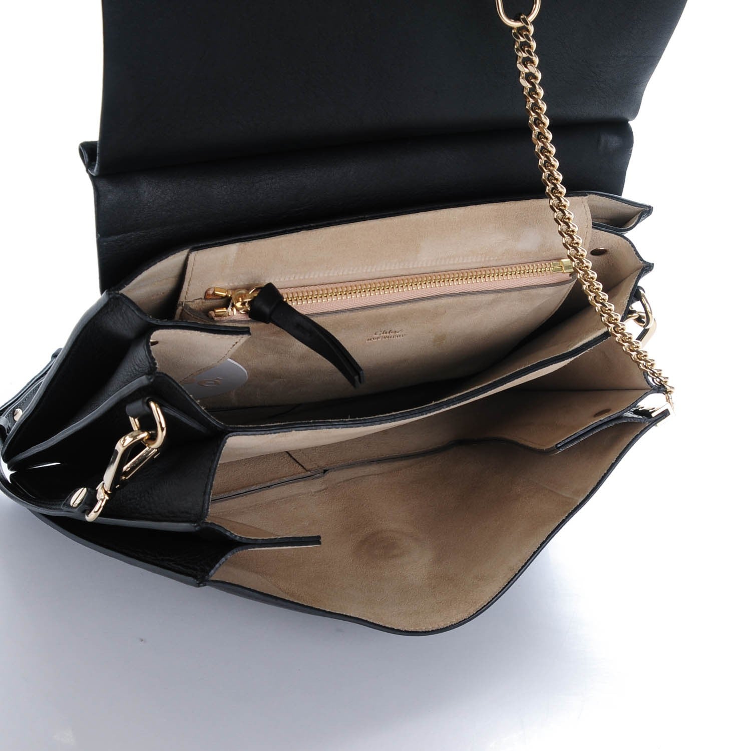 Chloe Suede Calfskin Medium Faye Shoulder Bag Black 5 of 8