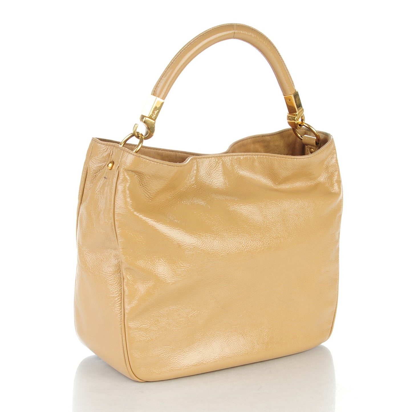 Textured Patent Small Roady Hobo Nude