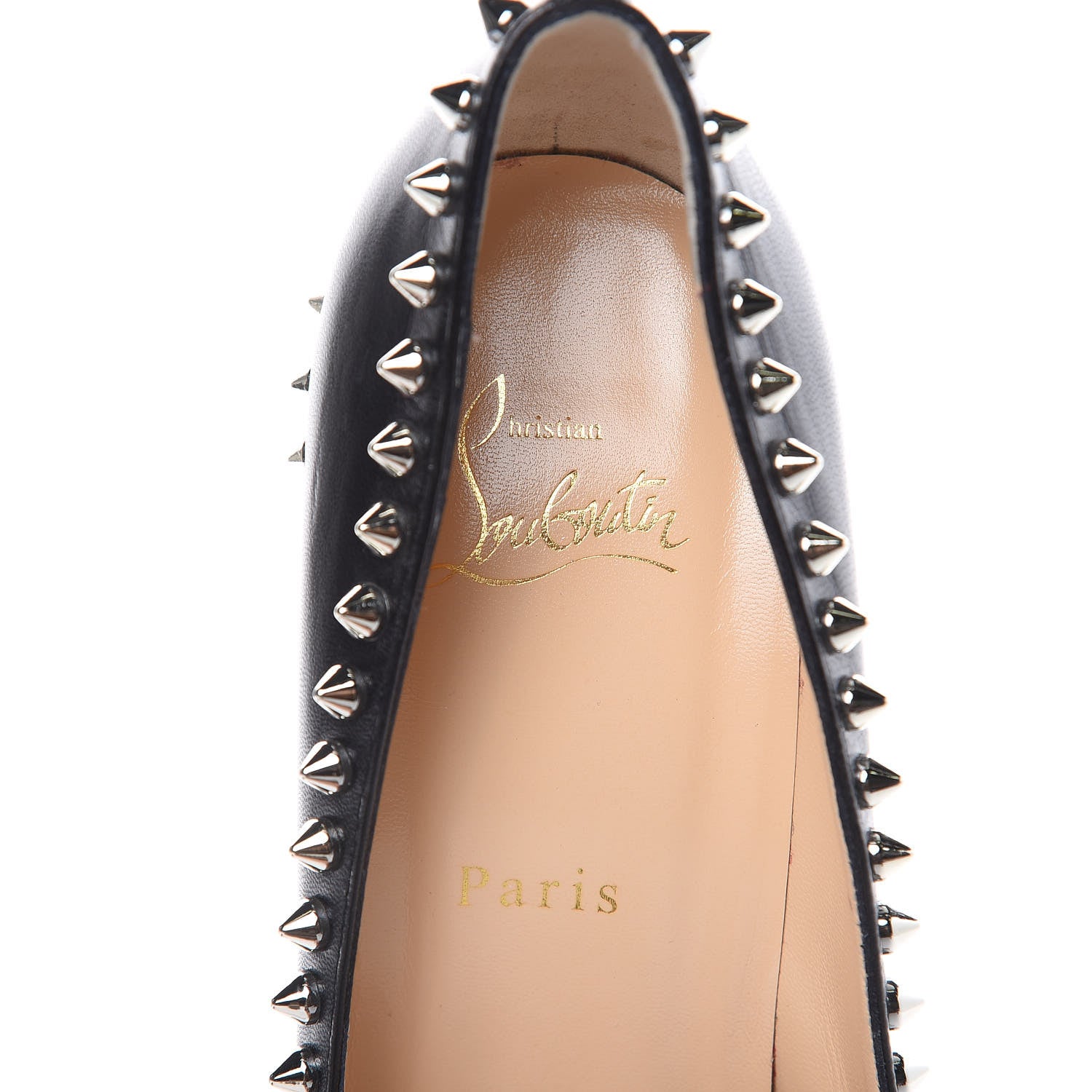 Christian Louboutin Kid Specchio Dora Spikes 100 Pumps 40 Black Silver 8 of 10