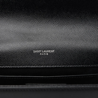 Saint Laurent Grain De Poudre Large Classic Monogram Kate Satchel Black 5 of 8