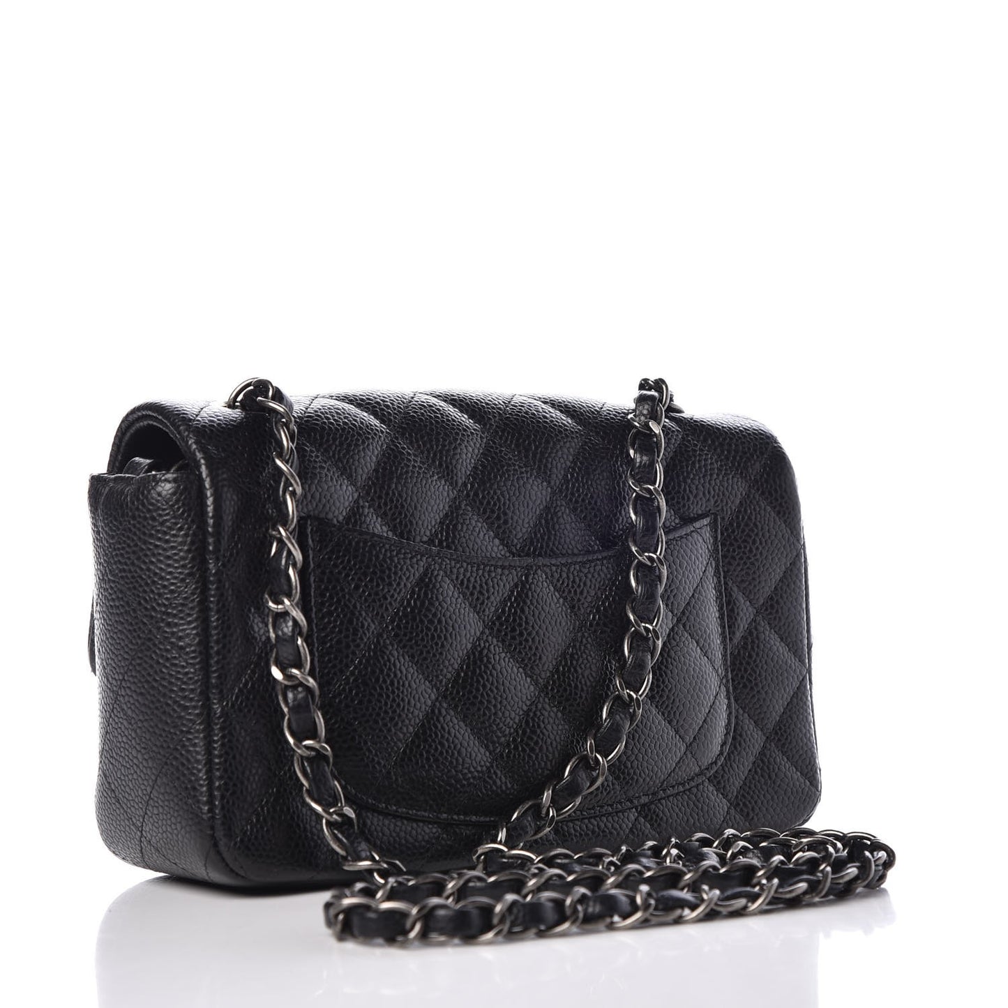 Caviar Quilted Mini Rectangular Flap Black