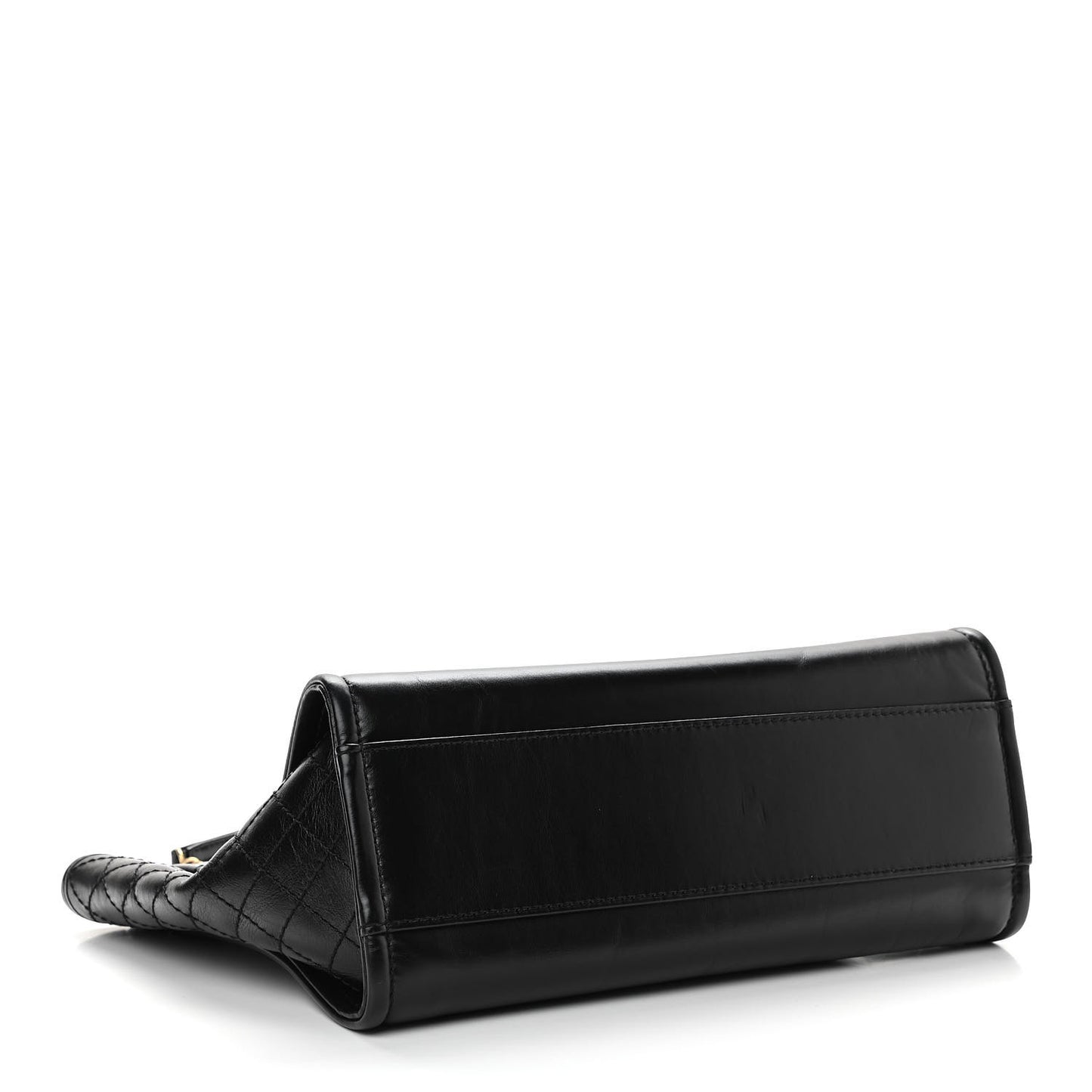 Aged Calfskin Small Charms Deauville Tote Black