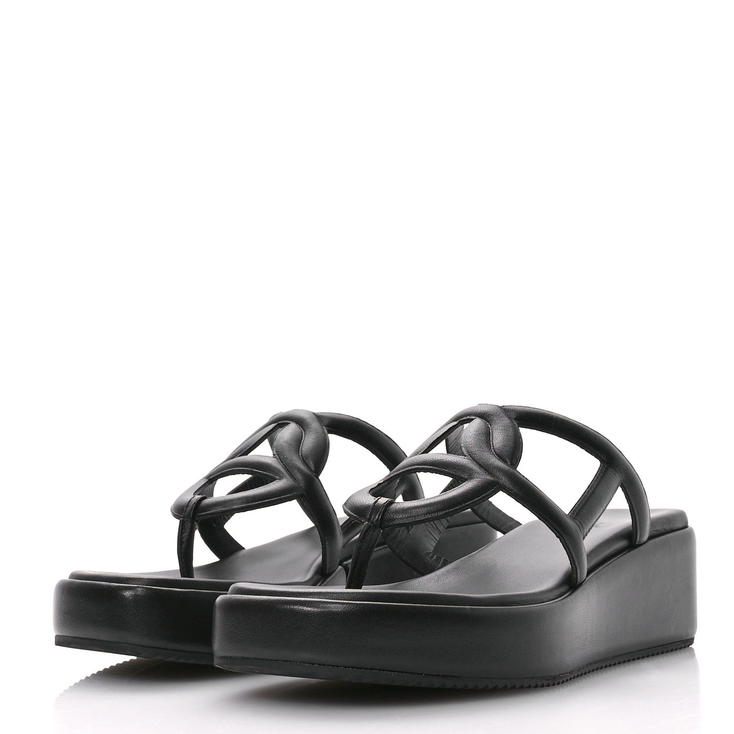Hermes Nappa Gipsy Sandals 39 Black 4 of 9